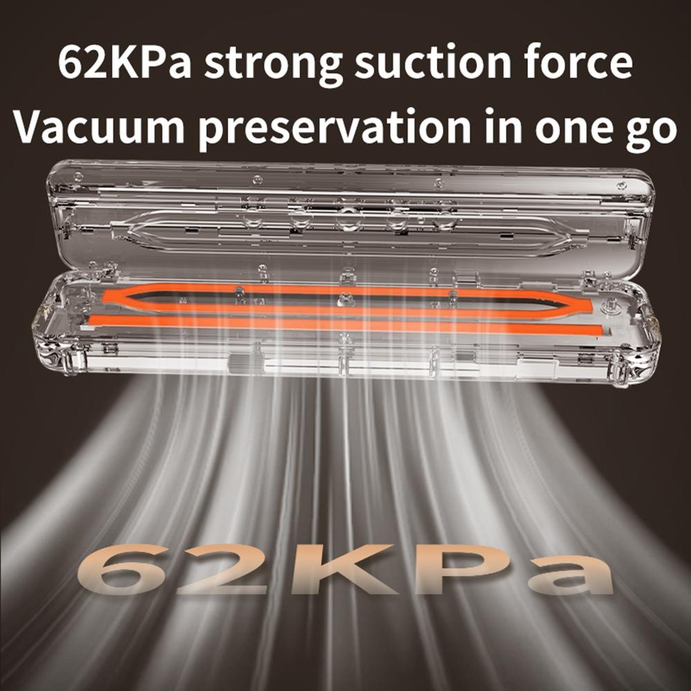 Automatic Air Sealing Food Vacuum Sealing Machine Home USB Wireless Wacuum Sealer 1500mAh 62KPa High-Suction Store Food Vacuum