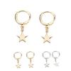Women Girls Star Pendant Earrings Shiny Ear Clip Pin Copper Stud Jewelry Holiday Gift