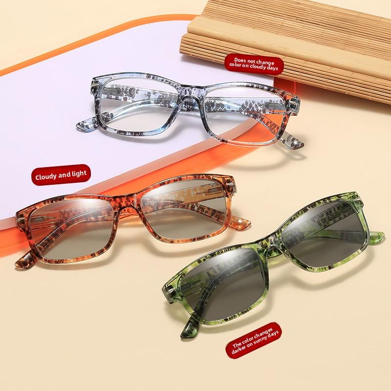 Progressive Multifokale Photochrome Lesebrille Hochauflösend Anti Blaulicht Multifokal Stärkebrille Nah und Fern +4.0