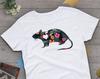 Rat Shirt, , Rat Lover Gift, Cute Rat T-shirt, Pet Lover TShirt, Graphic Tee, Tops, Clothing, Mouse, Flowers, Grey, Purple, Pink