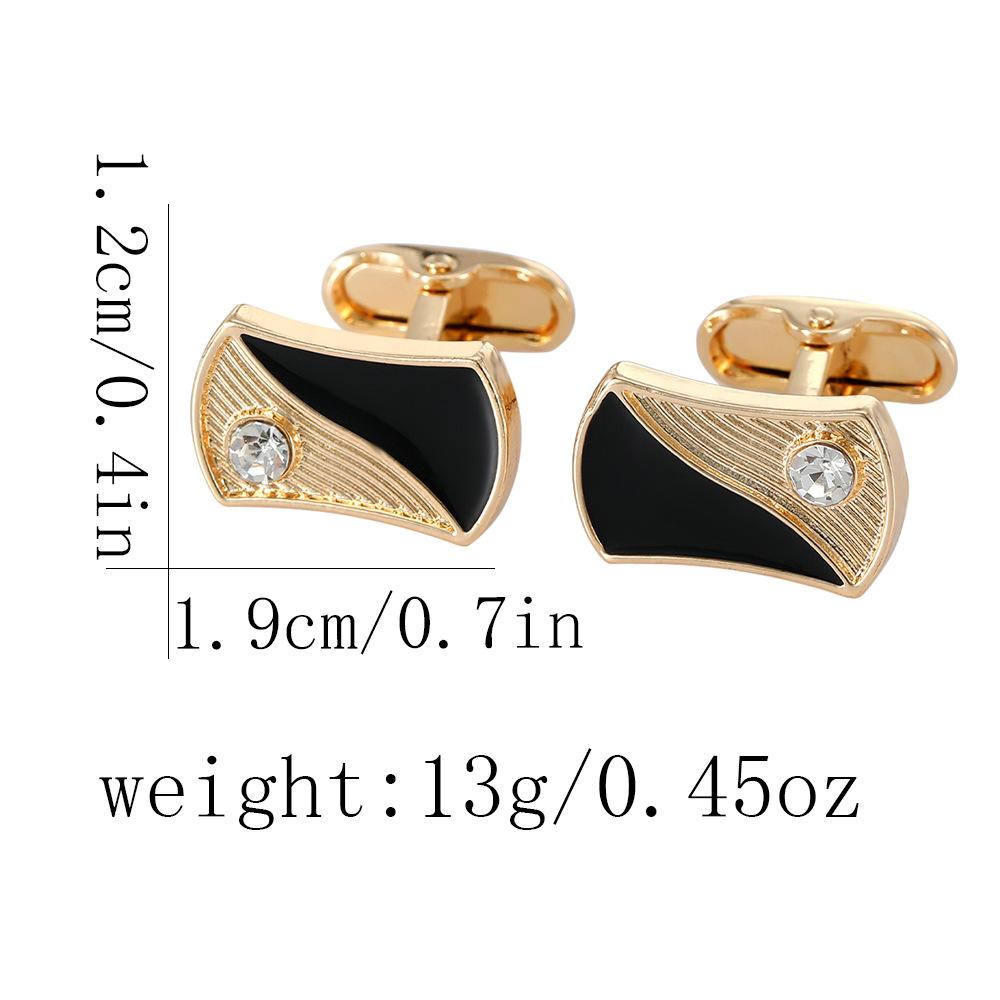 

Круглые черные запонки с бриллиантами-каплями, для французской рубашки, с шипами, зажим для галстука, мужские, для бизнеса Pure natural