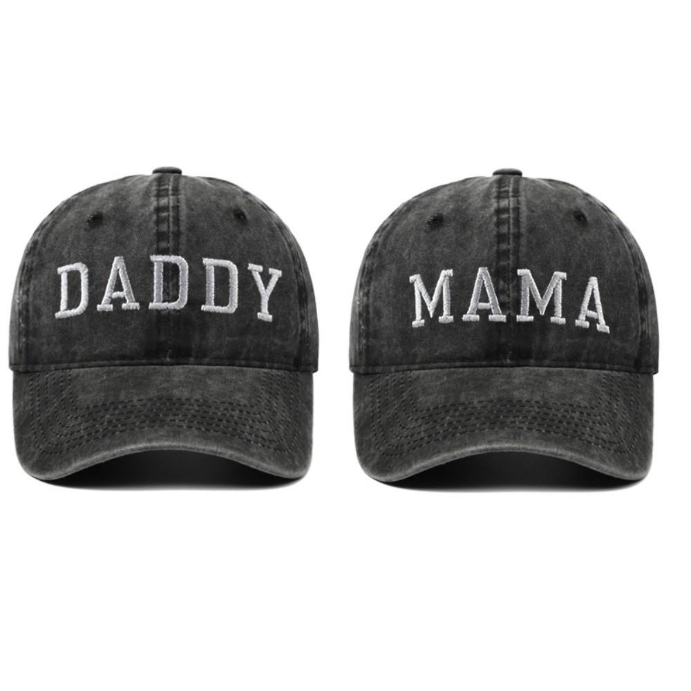 Vintage Daddy Mama Mini Embroidery Caps Washed Cotton Family Matching Baseball Cap Gifts