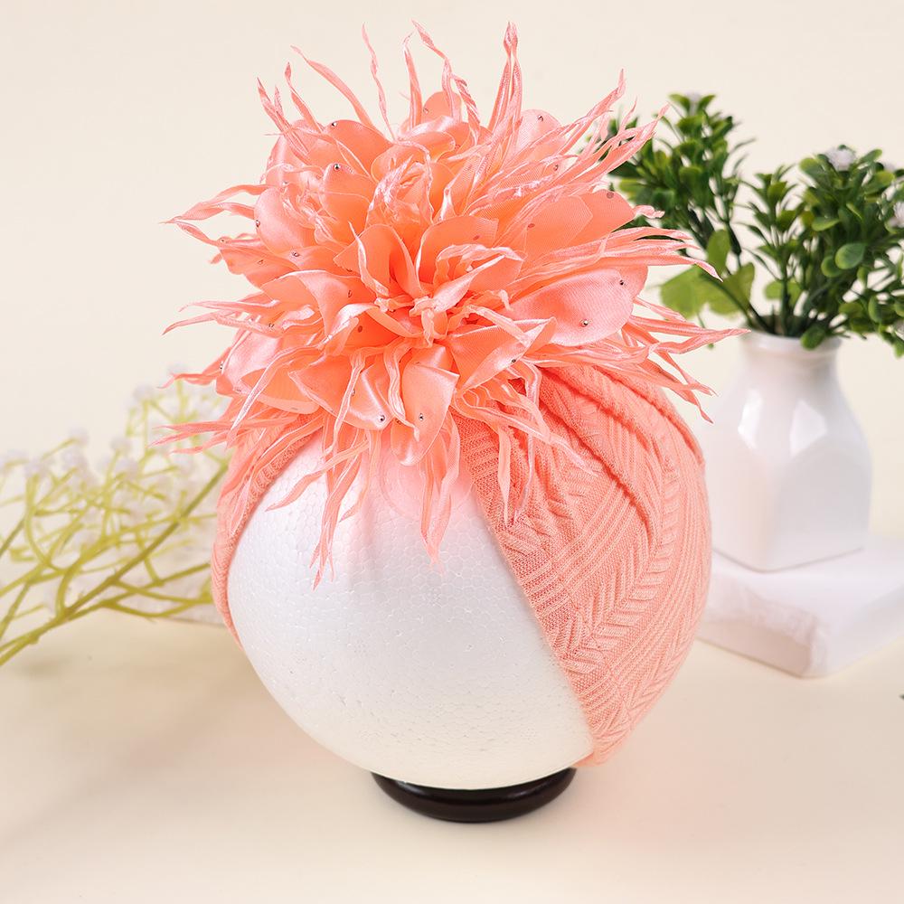 Handmade Large Sequin Flower Children's Hat for Newborn Fontanelle Protection