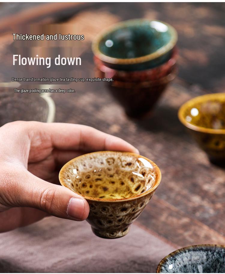 Kiln-Fired Ceramic Gongfu Tianmu Tea Tasting Bowl