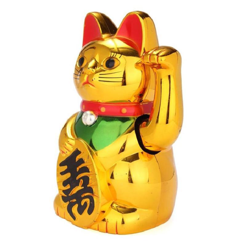 Chinese Lucky Wealth Waving Cat Home Decor Welcome Sculpture Statue Car Ornament