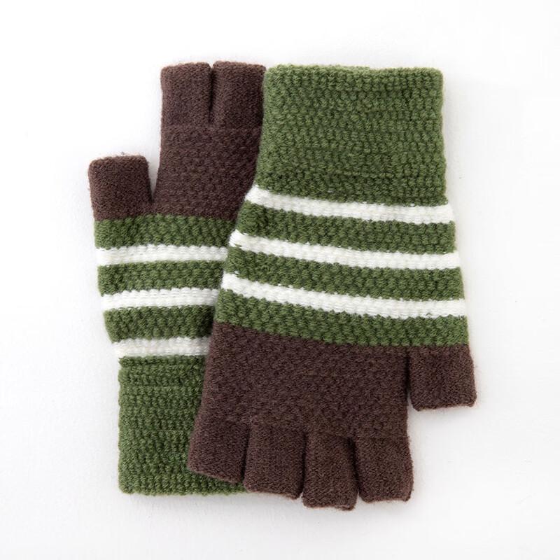 

Unisex Half-Finger Fleece-Lined Knitted Gloves