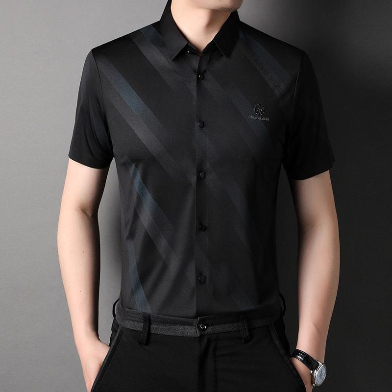 Summer New Men's Short-sleeved Striped Shirt Senior Business Youth Men's Half-sleeved Shirt
