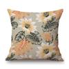 Morandi Color Jungle Flower Tropical Plant Leaf Garden Pattern Home Decorative Sofa Throw Pillow Case Cotton Linen Cushion Cover