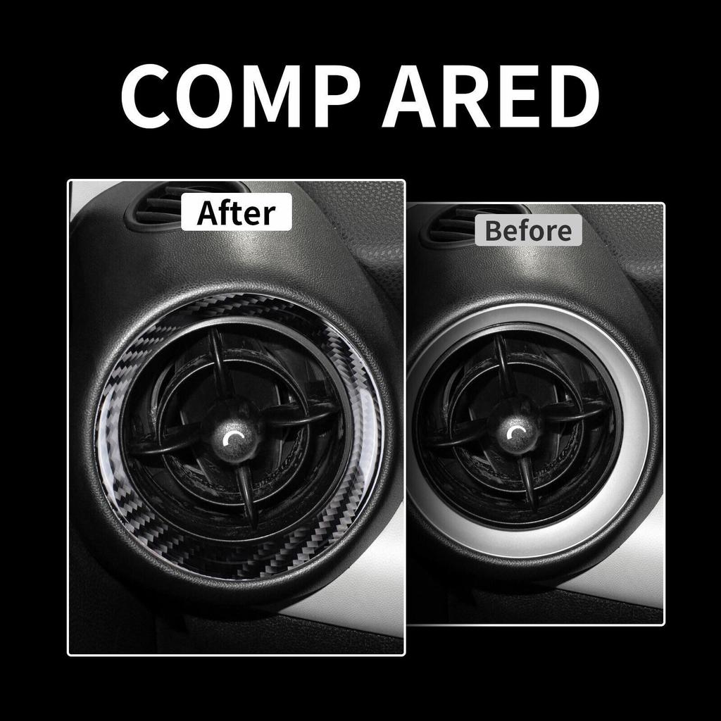 4x Carbon Fiber Car Center Side Air Vent Cover Trim For Mini R55 R56 R57 2007-10