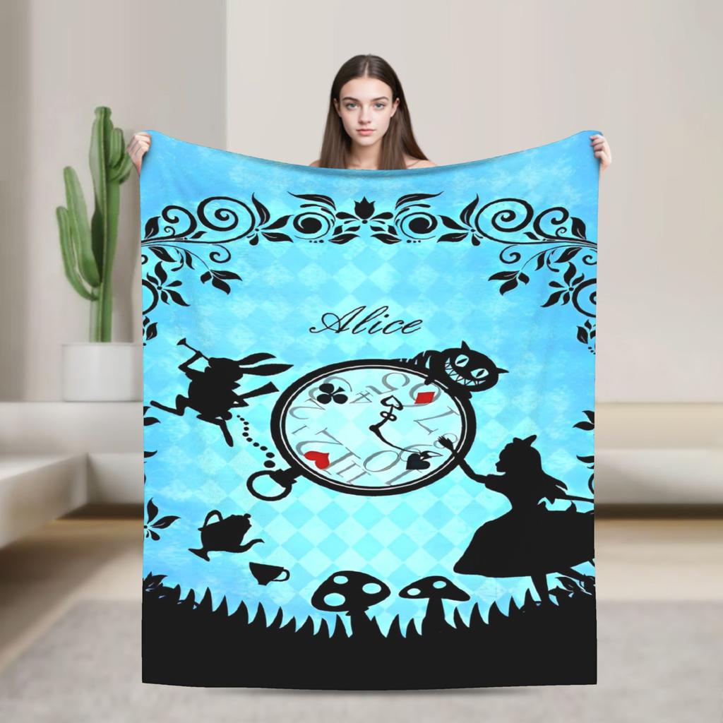Cartoon Alice in Wonderland  Blankets  Flannel Awesome Warm Throw Blankets for Bed Sofa Autumn/Winter