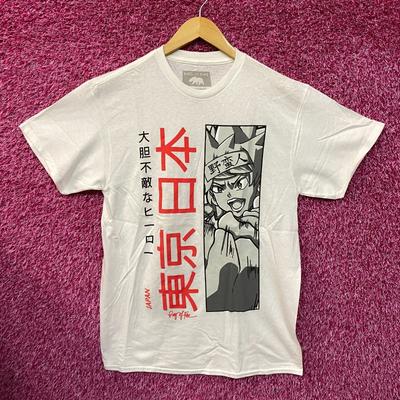 Ring Of Fire Tokio Japan Wagemutiger Held Japanische Schrift Anime Stil T-Shirt