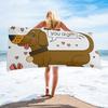 Cute Cartoon Dachshund Dog Pet Beach Towel Super Water Absorbation Bath Towel Travel Bathroom Camping Towel for Adults Kids Gift