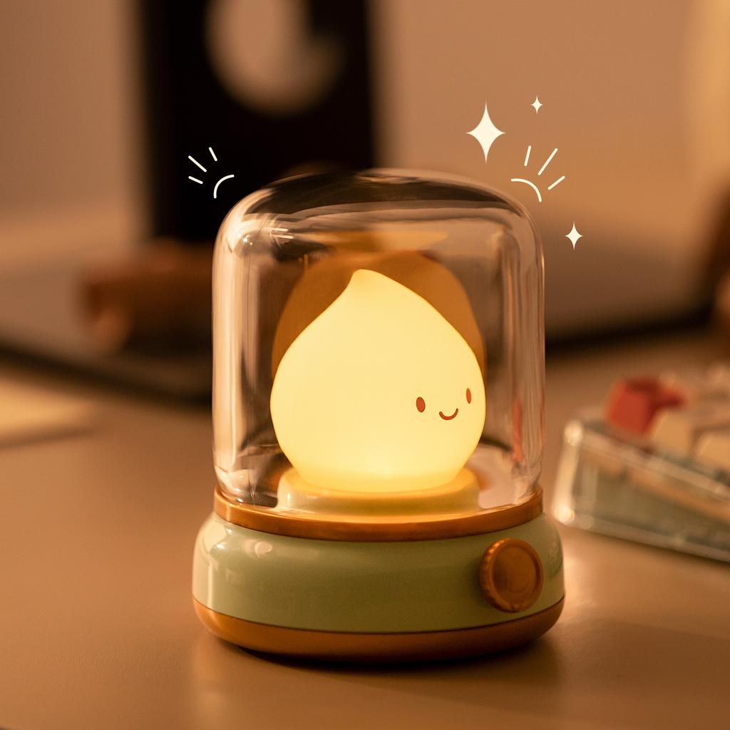 Mini Desktop LED Night Lamp Creative USB Rechargeable Portable Cartoon Table Lamp for Coffee Bar Home Decor