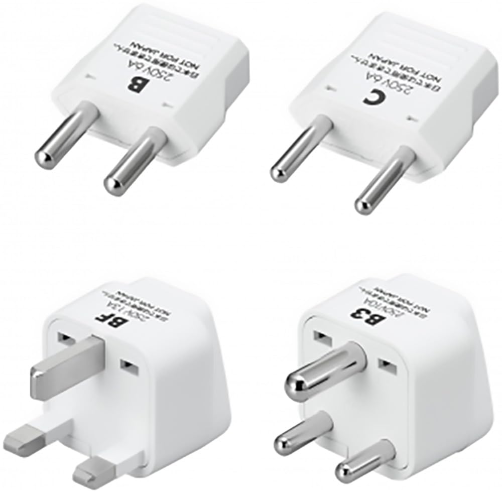 

Yazawa Corporation Overseas Exclusive Conversion Plug Hong Kong Compatible Set Type White KPS4 B/C/BF/B3 білий