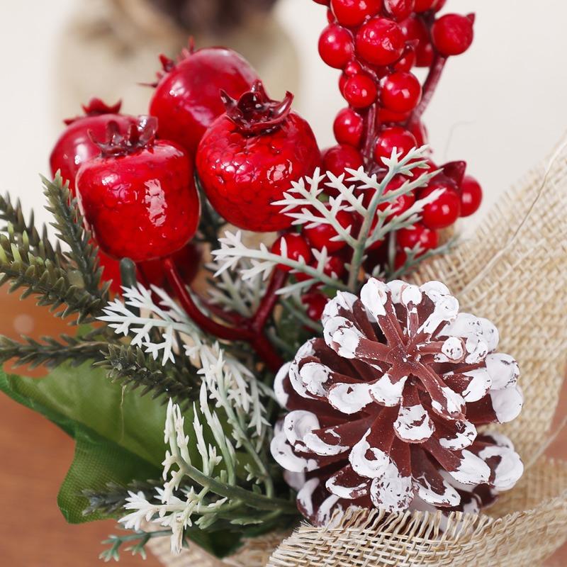 Artificial Simulation Plant Flower Red Berries Christmas Tree Home Decorations Garland DIY Supplies Holiday New Year Ornament