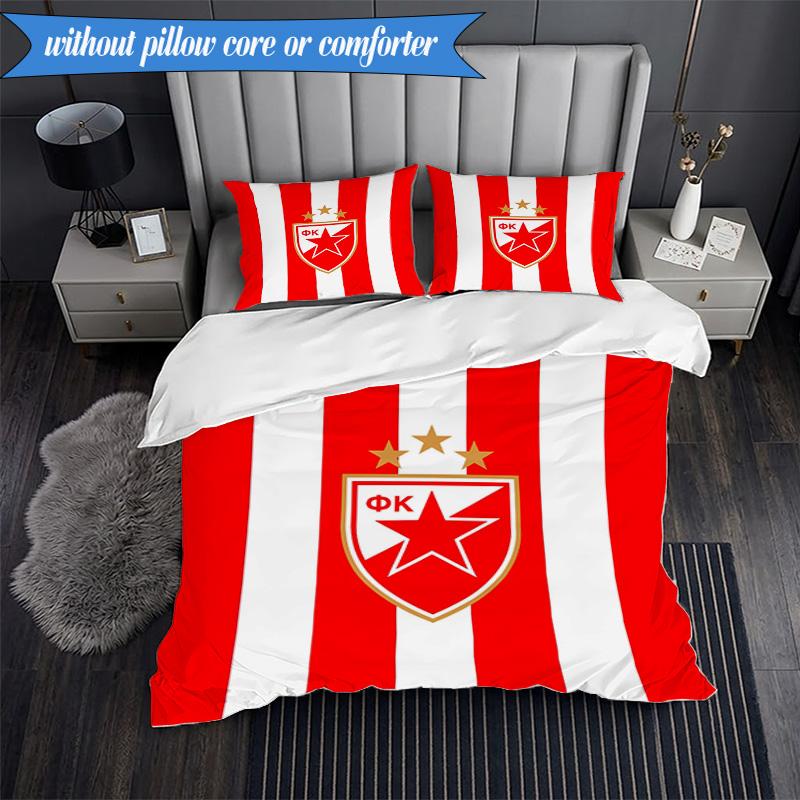 3PCS Crvena Zvezda Bedding Set 2D Printing (Includes 1 Duvet Cover + 2 Pillowcases Coreless), Bedroom decor,Fan Gift