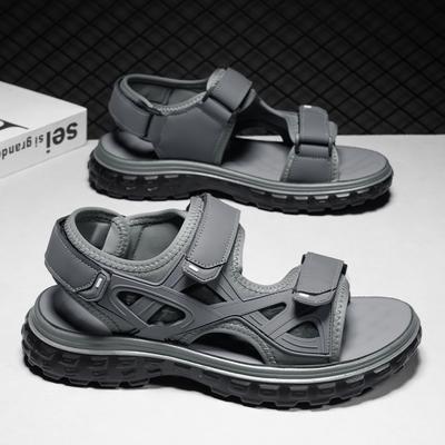 Sommar Herrsandaler Äkta Läder Herr Casual Skor Utomhus Herr Lädersandaler för Män Strandskor Romerska herrskor