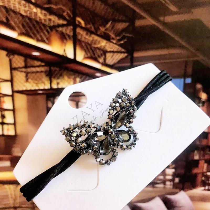 Korean Rhinestone Elegant Scrunchies Women Girls Elastic Hair Rubber Band Accessories Tie Hair Ring Rope Headdress