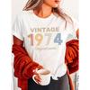 Retro 50 Years Vintage 1974 Original Parts 50th Birthday Fashion Letter Print T-shirt