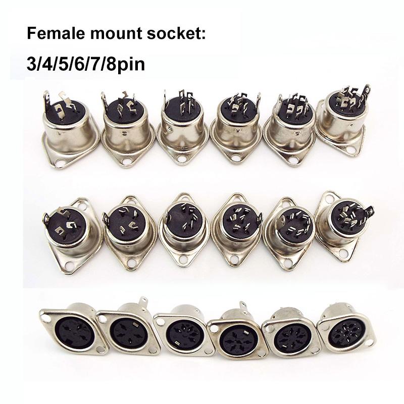 Computer Keyboard Plug 3P 4P 5P 6P 7P 8P DIN S Terminal Connector Female Socket MounTerminal Connector SOLDER