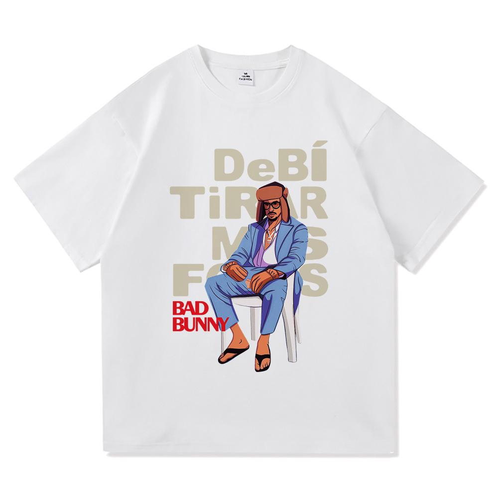 Bad Bunny T Shirt 2025 Fashion Men/Women Vintage Funny Frog Debí Tirar Más Fotos T-Shirt