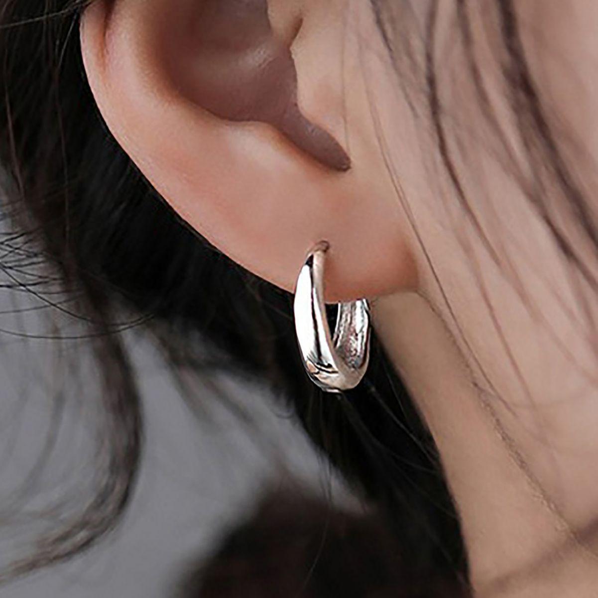 

Glossy Round Metal Stud Earrings & Ear Cuffs for Women - European & American Fashion