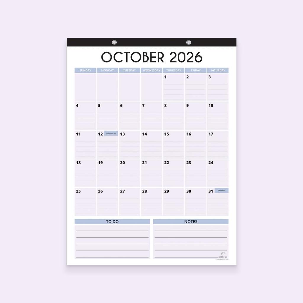 Fridge Calendar 2026-2027 for Refrigerator by StriveZen, 12x16 Inches, Large, Monthly, Magnetic, Vertical, January 26 - December 27, 24 Months, Space