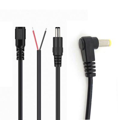 50 cm 2-poliges DC-Stecker-Buchsenkabel, rechtwinkliges Kabel, 5,5 mm x 2,1 mm, 3 A, 5 A, Netzstecker, Verlängerungskabel, Ladeanschluss