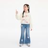 Girls' Heart-Pattern Flare Denim Jeans