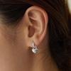 (Silver 925) Heart Dangle Hoop Earrings EC3031