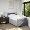 Exclusive House - Slatted Bed Base with Light Grey Mattress 80x200 Cm Fabric