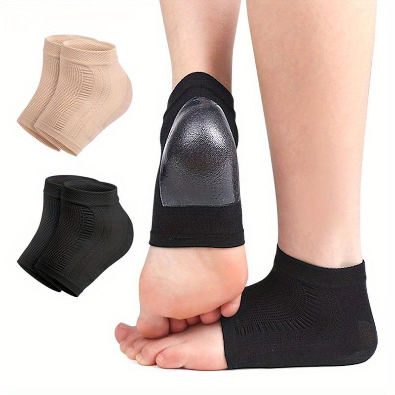 2PCS Gel Silicone Heel Protector Sleeve Repair Cushion Half-yard Socks Heel Pads Heel Cups Plantar Fasciitis Support Feet Care