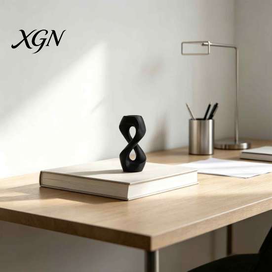High End Shelf Decor Minimalist Abstract Sculpture, Modern Geometric Art Ornament, 3D Printed Sculpture Desktop Statue for Home Living Room