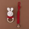 Pacifier Holder Teething Toy Set for Infant for Play Cartoon Crochet Cute Shower Gift Newborn Gift Nursing Pendant Toy