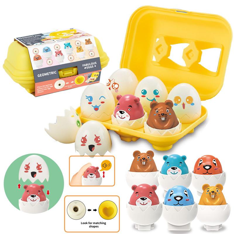 

1Box Eggs Screws 3D Puzzle Montessori Learning Education Math Toy With Sound Kids Shape Match Smart Game Children Educational