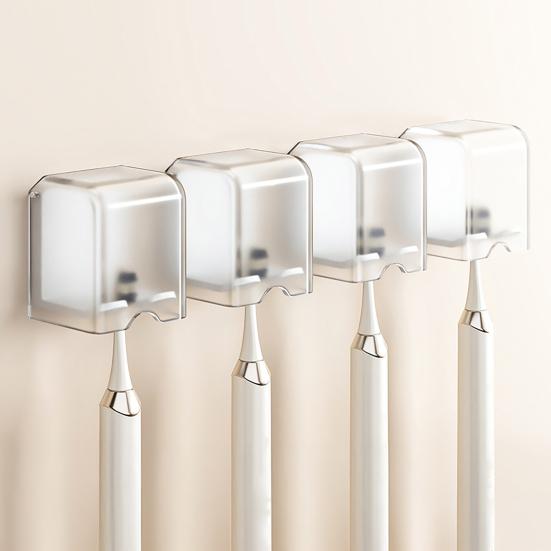 Toothbrush Holder Wall Mount Anti-Slip Stand Strong Load Capacity Quick Drainage Storage Organizer for Electric Toothbrushes