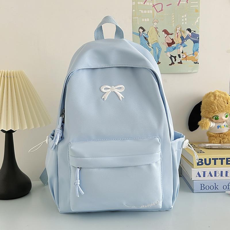 Schoolbag Wholesale High Value Bow Lightweight Small Backpack Japanese Ins Simple High School Student Schoolbag Versatile Backpack