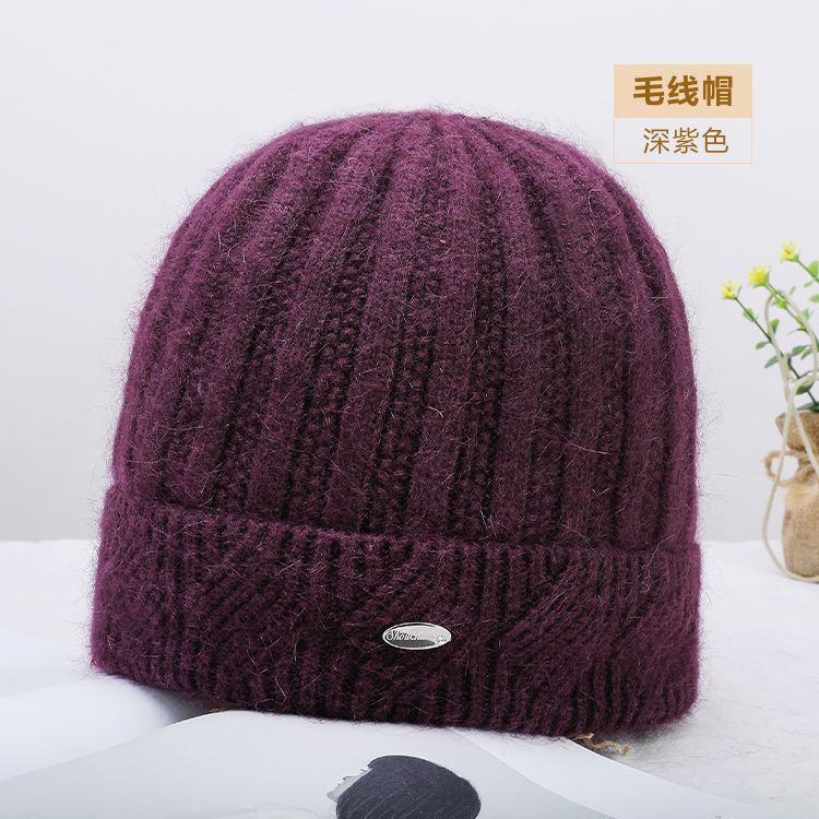 

Осень и зима новая мода универсальный темперамент элегантная женская шляпа для среднего и пожилого возраста уличная теплая и холодная вязаная шапка average size