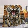 1Pc Tiger Lion Print Flannel Blanket, High Quality Comfortable for All Seasons, Home Decor, Warmth and Comfort, Perfect for Gifts