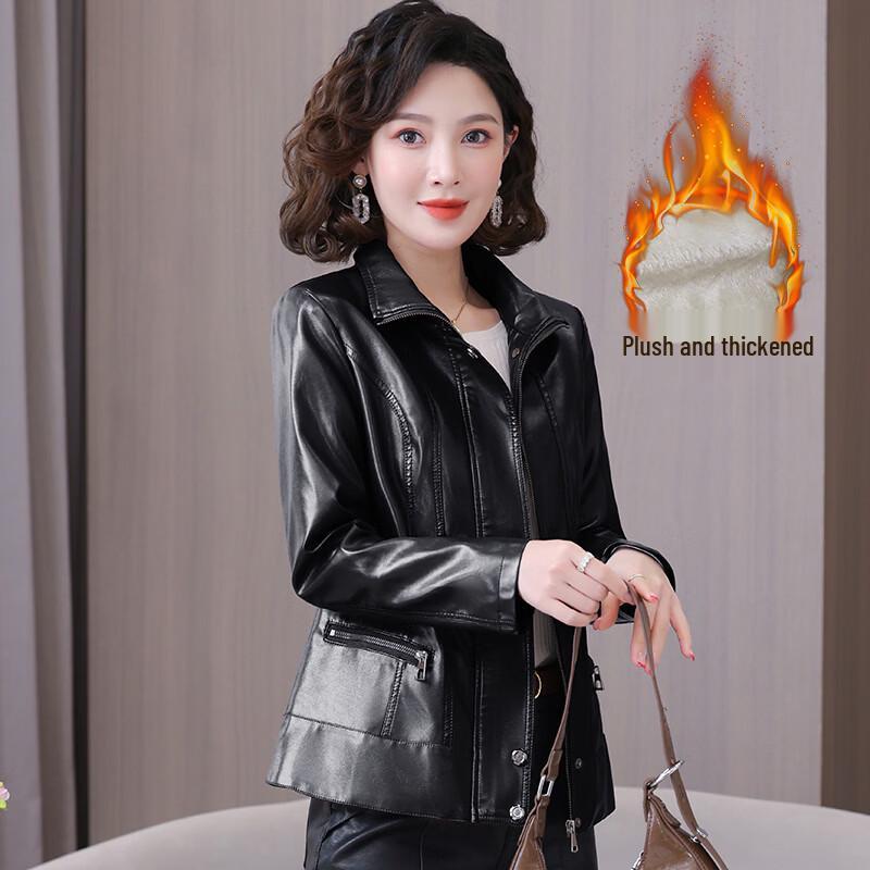 JOHLIN DREAM Women's Fleece-Lined Faux Leather Jacket