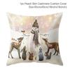 Santa Claus Christmas Tree Snow Scene Snowman Animal Deer Rabbit Bird Fox Sofa Seat Bedroom Car Office Decoration Pillowcase