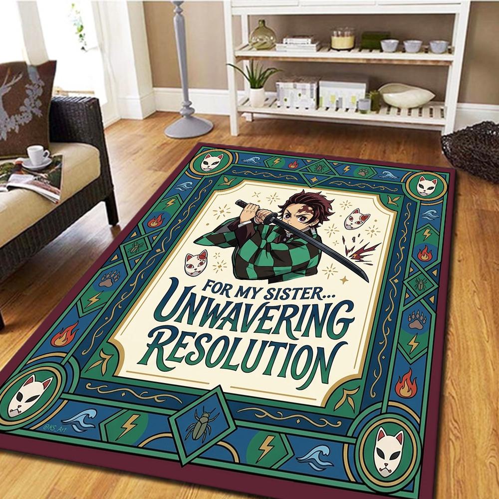 Demon Slayer Kimetsu no Yaiba Bedroom Carpet, Living Room Decor, Home Cool Movie Mat Play Floor Mat -HE23