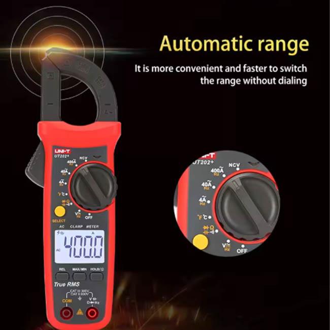 UNI-T UT201+ UT202+ UT203+ UT204+ Digital AC/DC Voltage Clamp Multimeter True RMS 400-600A Auto-Ranging Voltmeter and Ohmmeter