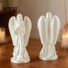 Office Table Decor 3D Printed Angel Figurine Statue, Vintage Desk Ornament with Flowing Robe & Desktop Wing, Matte Finish Art Sculpture for