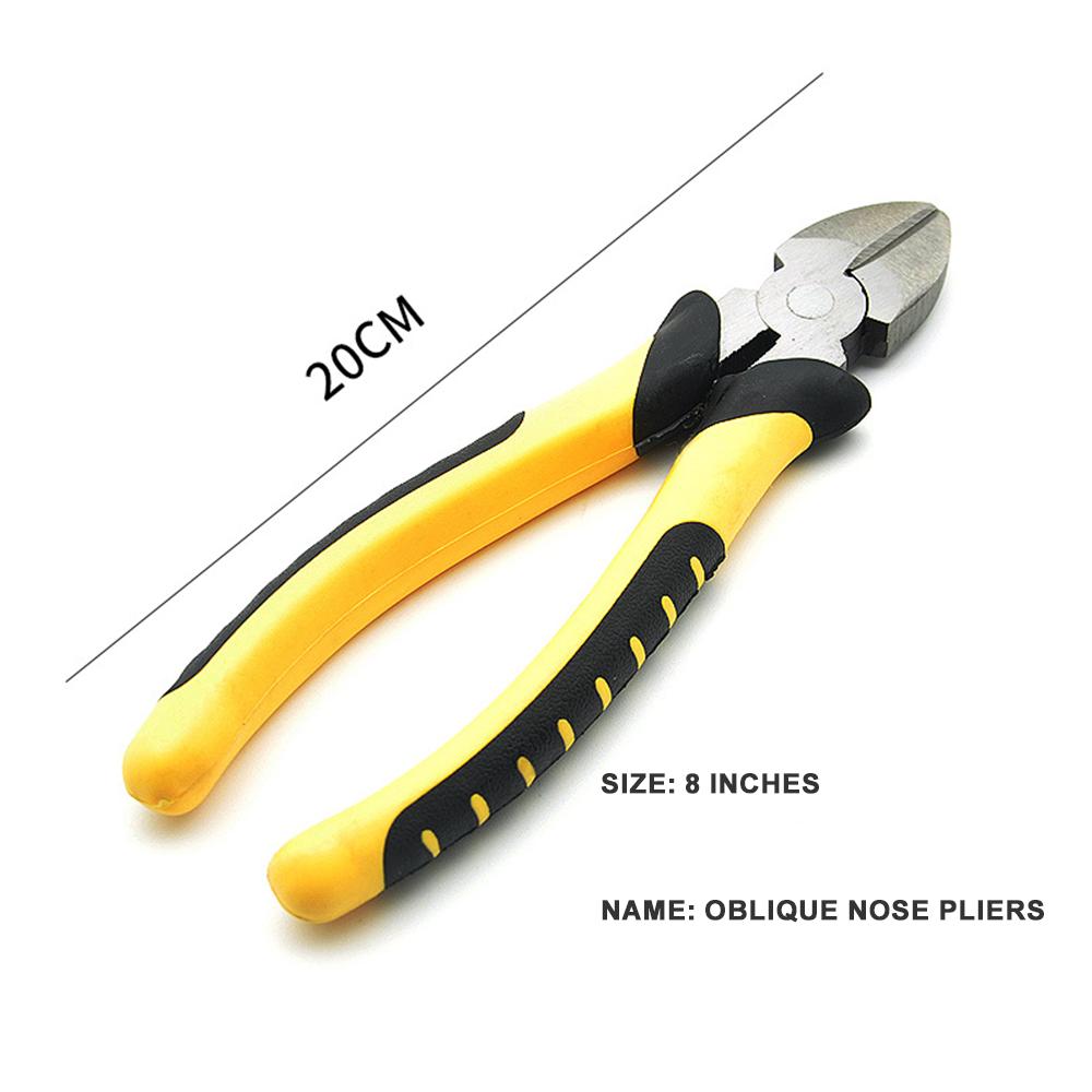 Clește multifuncțional cu tăietoare de sârmă de calitate industrială, clește cu vârf ascuțit din oțel cu conținut ridicat de carbon, duze înclinate de 6 și 8 inci