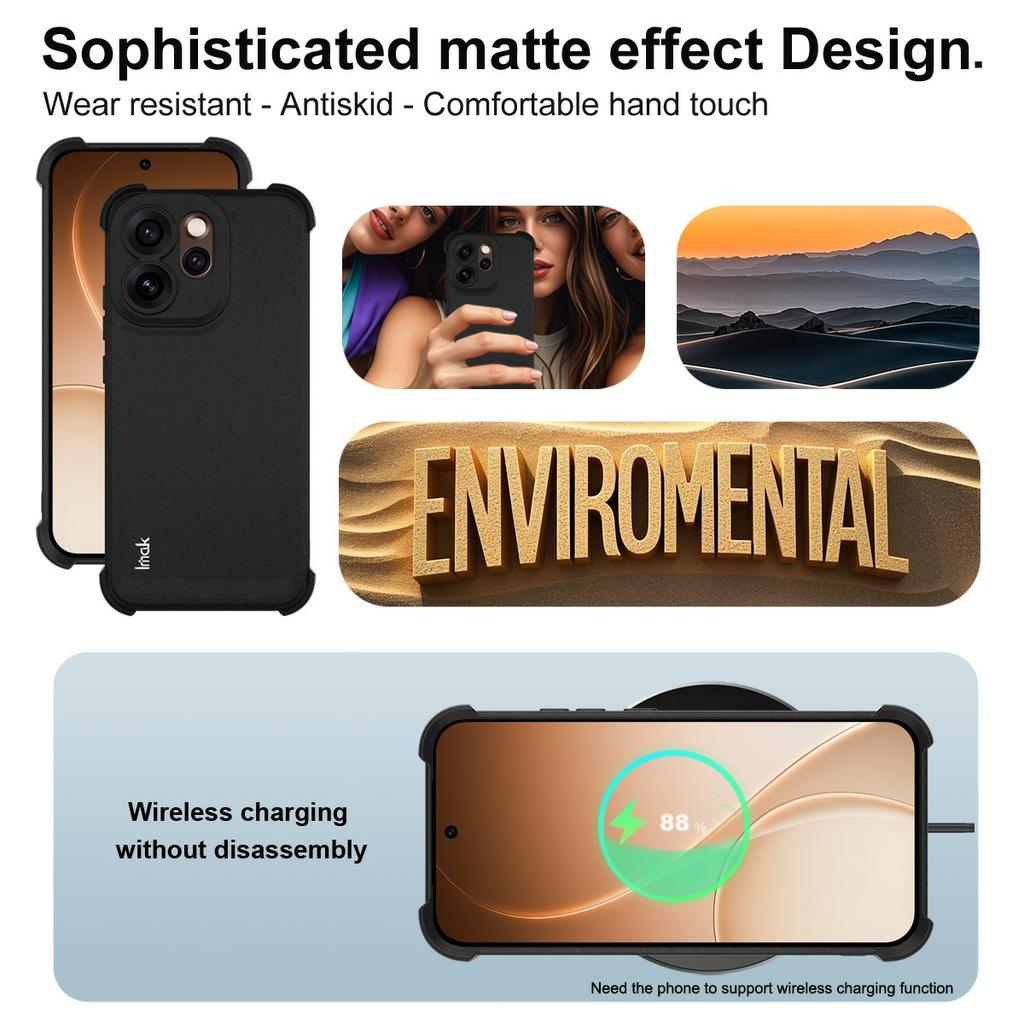 IMAK Pro Oppo Reno15 Pro 5G (Globální)/Reno15 5G (Čína) Pouzdro TPU Kryt na telefon Airbag Nárazuvzdorná ochrana