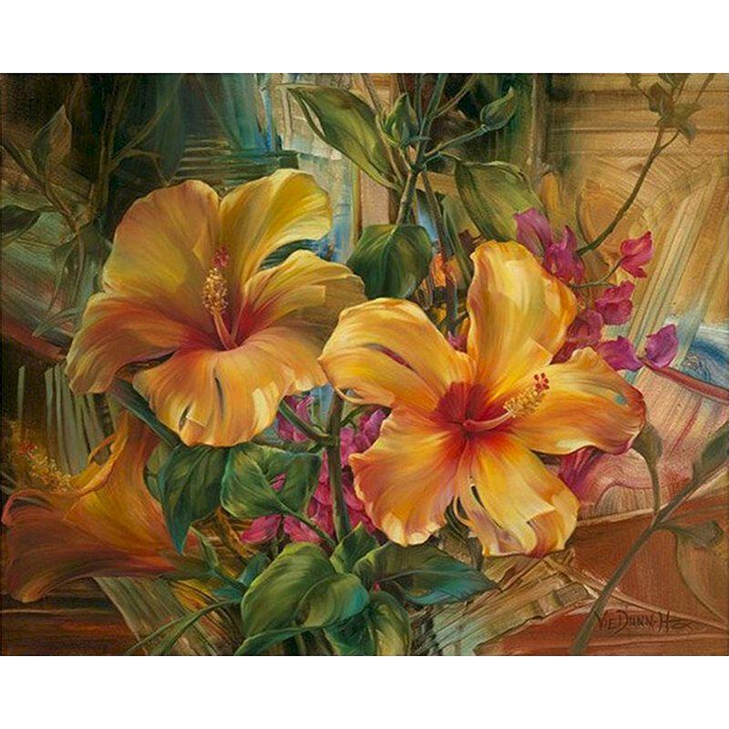 GATYZTORY 40x50cm Frame Painting By Numbers For Adults Color Flower Oil Picture HandPainted Diy On Canvas Home Wall Art