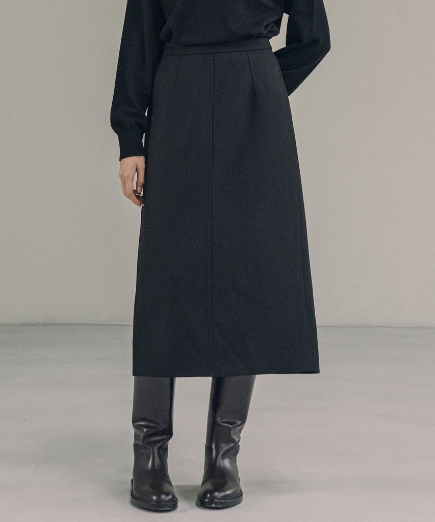 Siyajyu Sist9043 Wool Blend Grace Skirt_Black