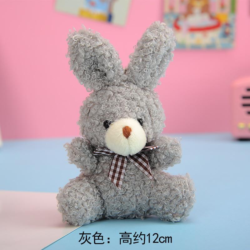 Adorable Plush Bunny Keychain Teddy Bear Style Soft And Fluffy Backpack Accessories