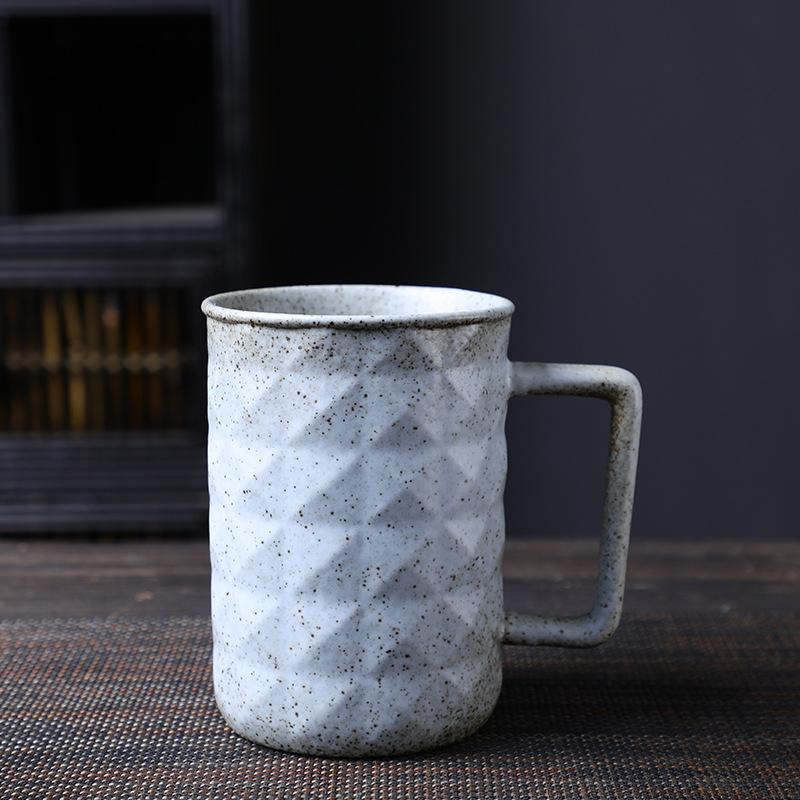 Retro Japanese Large-Capacity Ceramic Cup Coarse Pottery Coffee Cup Breakfast Cup Kiln Vintage Cup